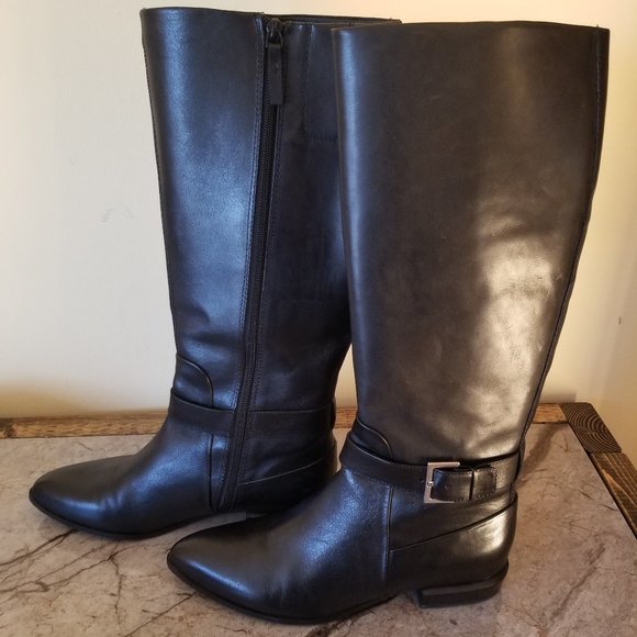 Nine West Diablo leather knee high boots 8.5 - Picture 2 of 11